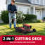 PowerSmart 21" 2-in-1 Gas Push Lawn Mower, 144cc 4-cycle Engine, 6-Position Height Adjustment, 21" Cutting Width, Side Discharge & Mulching