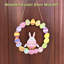 Couronne de Pâques pour porte, décorations de Pâques pour la maison, œufs de lapin, signe de printemps suspendu en bois pour mur de fenêtre de porche