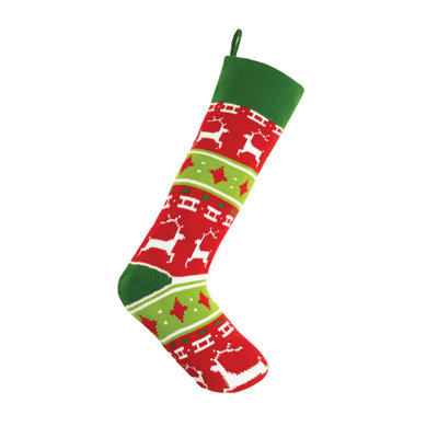 Fair Isle Reindeer Knit Stocking