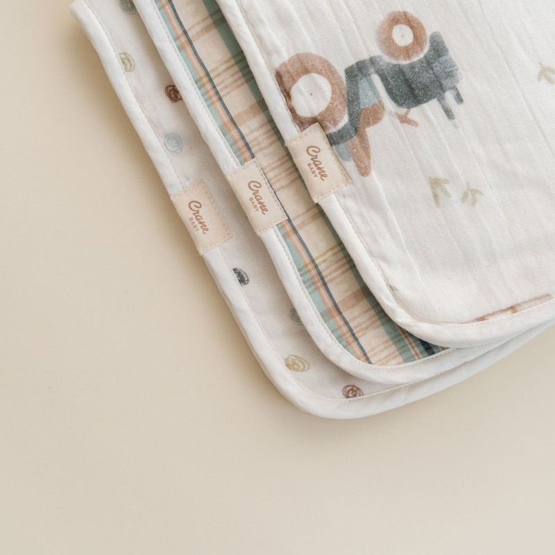 3-pc. Tractor Burp Cloth Set