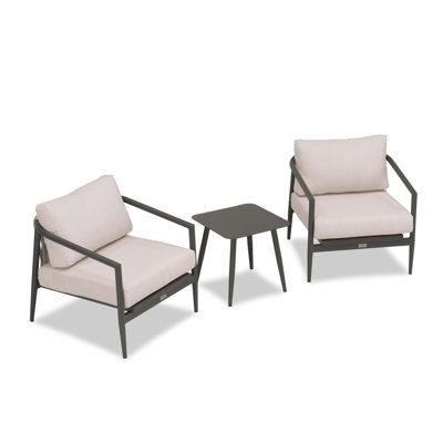 Delaine Metal 2 - Person Seating Group with Sunbrella Cushions -  Joss & Main, OLIO-SL-PG-SET104-CS