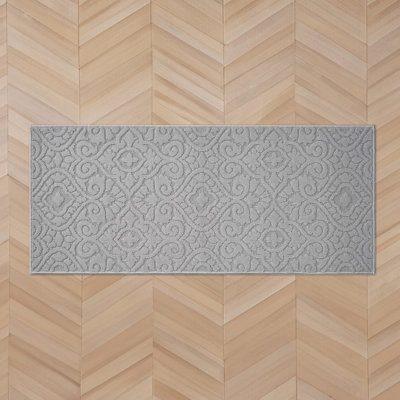 Feya Machine Woven Synthetic Aera Rug in Gray
