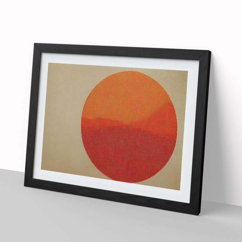 XH1022-6469X Orange Sunset Abstract - Single Picture Frame Print, Black, 46cm H x 64cm W