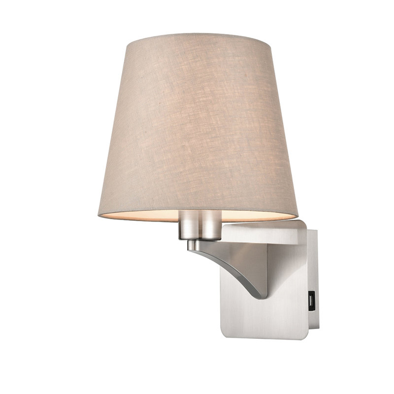 Tanager Armed Sconce, Taupe, 30cm H x 18cm W x 24cm D