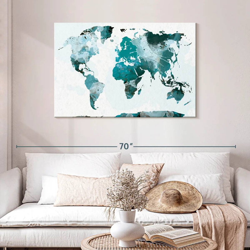 Carte du monde Aliaz, H 30 po x l 45 po