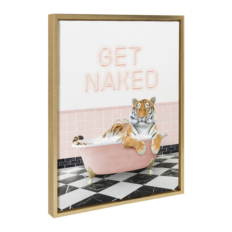 Impression sur toile encadrée, "Le tigre se fait nu" par Amy Peterson