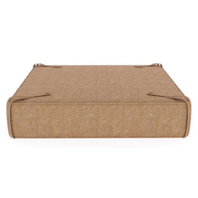 Sunbrella® Outdoor Ottoman Cushion, Canvas Heather Beige Sunbrella® Canvas