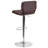 Norrell Contemporary Vinyl Adjustable Height Barstool with Vertical Stitch Back-24677830