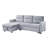 Ruby 81.5" Light Gray Velvet Reversible Sleeper Sectional Sofa With Storage Chaise And Side Pocket