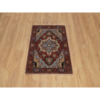 2'0" x 3'3" New Hand Knotted Red Wool Rectangle Oriental Rug - MOA10291492