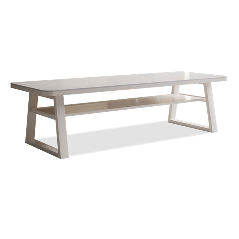 White Rectangular Solid Wood desks, 29.53" H x 86.61" W x 31.5" D