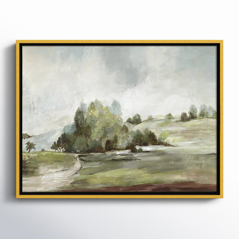 Concorde Green Country Road by Allison Pearce - Floater Frame Print on Canvas, 19.5" H x 25.5" W, Espresso