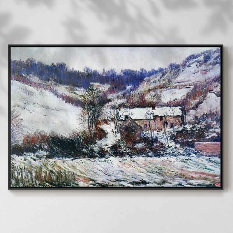 «Snow Effect At Falaise», 1886, reproduction d'art sur toile, H 25 po x l 37 po x P 2 po, Noir