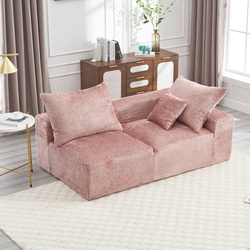 Chenille rose avec un design confortable et élégant confortable pour un espace de vie chaleureux et invitant, Pink
