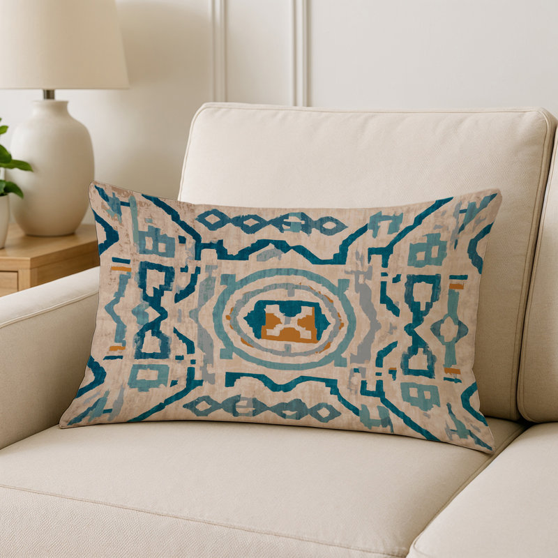 Coussin décoratif intérieur et extérieur Modern, Gris abstrait 67, Rectangle H 14 po x l 20 po