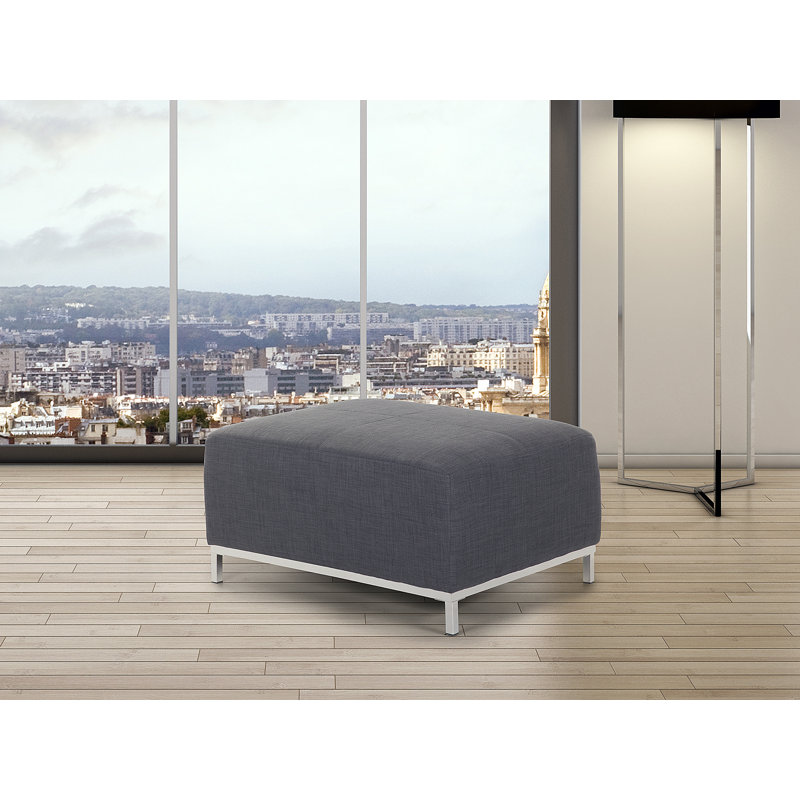 Ensley 95cm Wide Rectangle Standard Ottoman, Grey