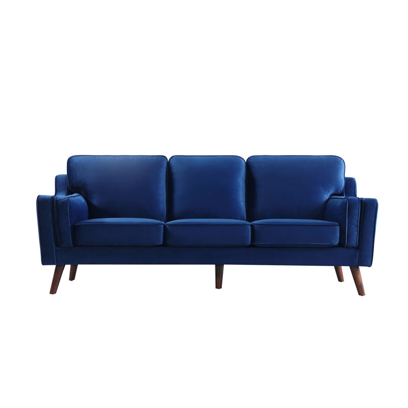 Herald 80" Velvet Square Arm Sofa, Blue