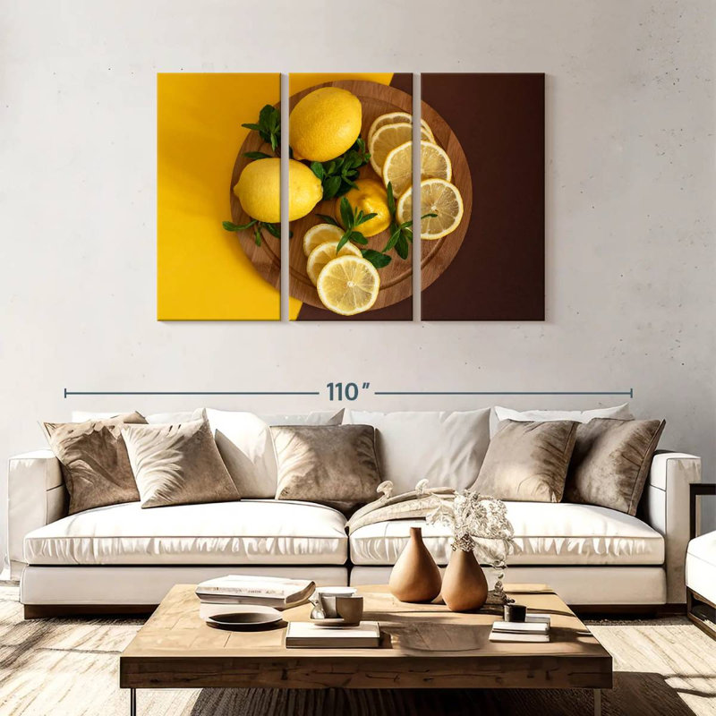 Yarlin Lemon Fruit Board, 48" H x 74" W