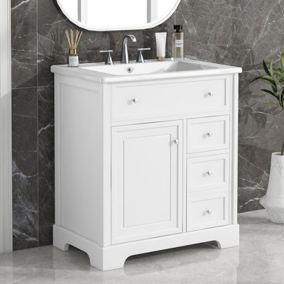 30'' Single Bathroom Vanity With Ceramic Top
