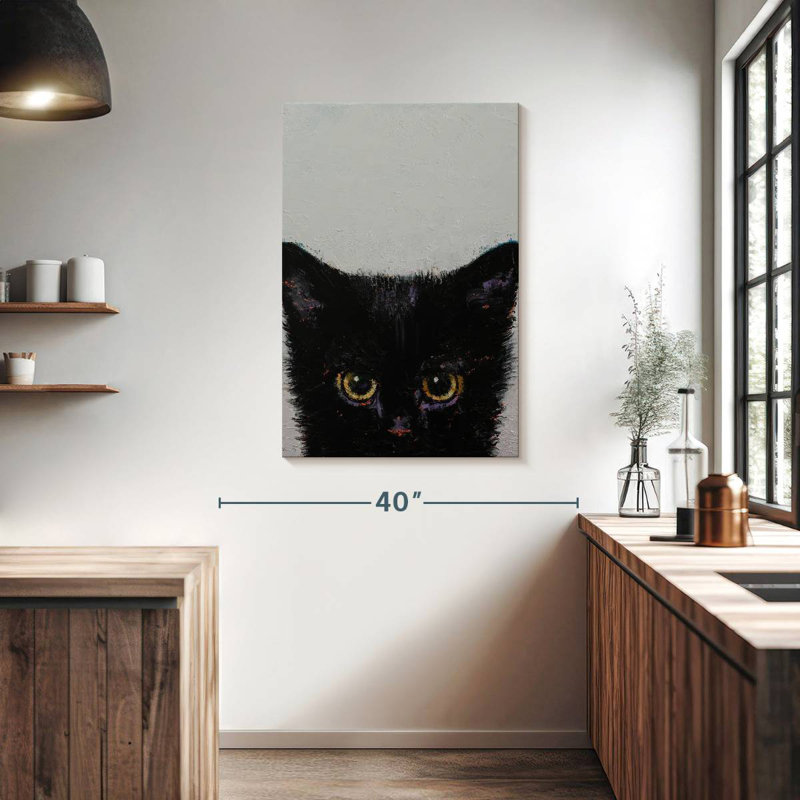 Chaton Brampt noir, H 39 po x l 26 po