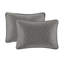 Couvre-lit réversible très grand gris foncé très grand - avec un motif intrigant de bourre en coton prélavé pour un repos parfait
