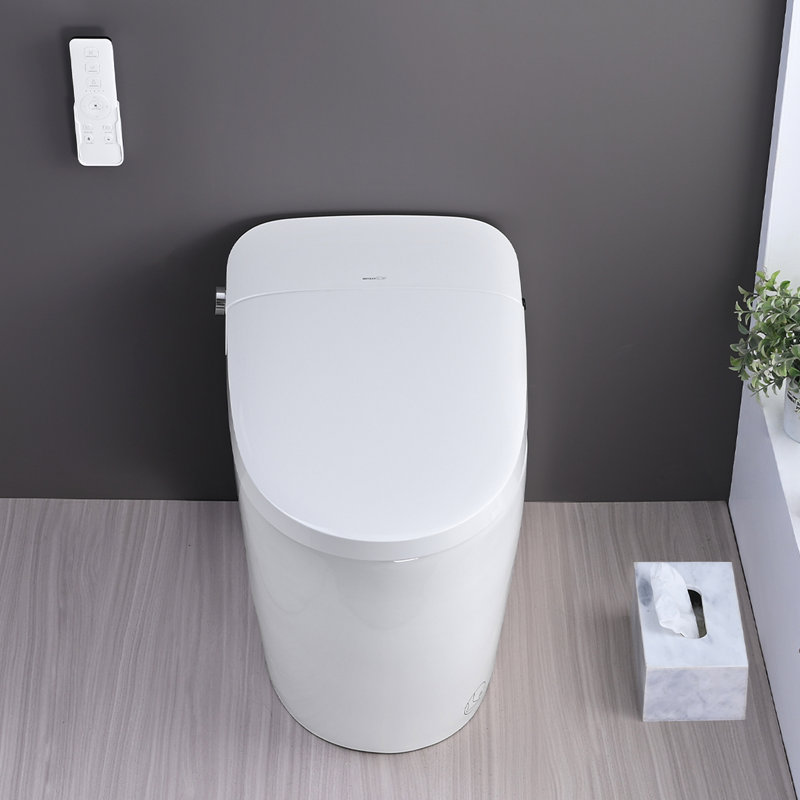 Smart Toilet With Night , Auto Flush, Soft Close Seat. Ceramic, 15.64In Width, 30.9In Package Depth Ceramic Toilet, Side Knob Control. Depth, Heated Seat, Silent Slow Down