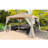 MASTERCANOPY Steel Patio Gazebo with Corner Shelves-70177593-119221766