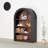 Bookcase, 4-Shelf Tall Bookshelf, 45.66" Wood Open Display Floor Arched Bookcase, Large Storage Organizer For Library, Bedroom, And Living Room (Black)-1685355943