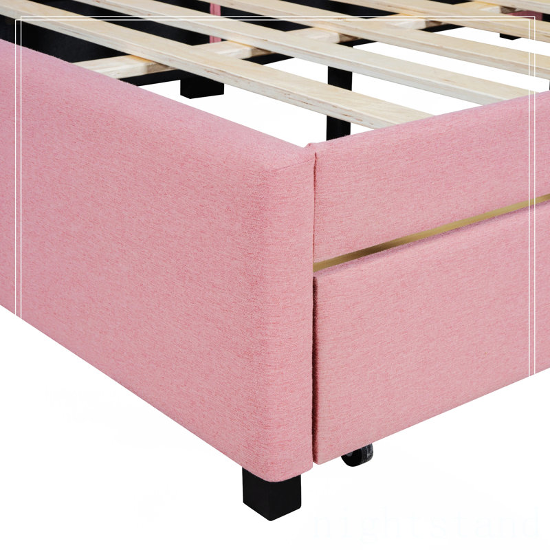 Full Size Upholstered Daybed, Pink