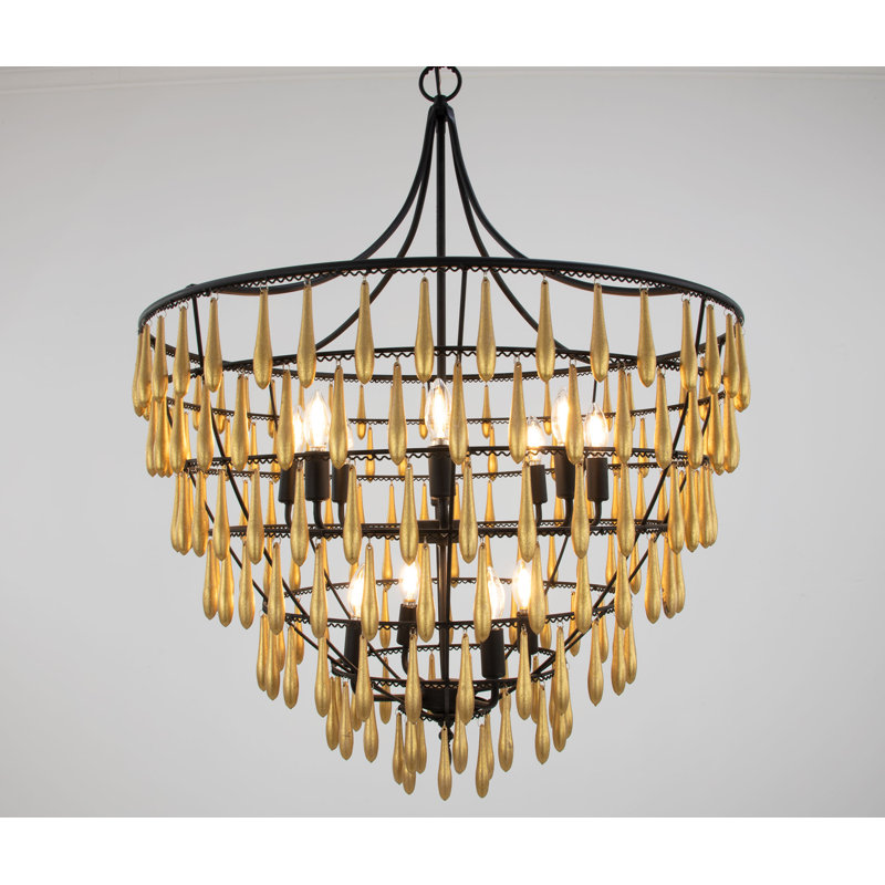 Ana Chandelier, Gold/Black