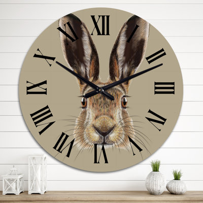 Portrait of Hare II - Horloge murale traditionnelle