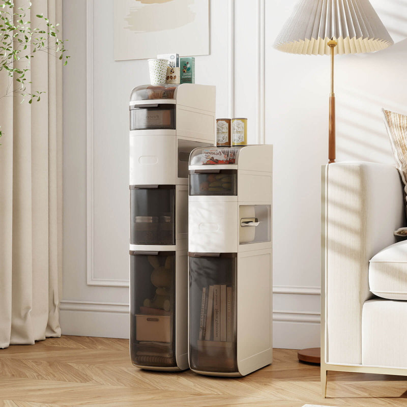 Armoire de rangement étroite à 4 niveaux avec tiroirs et boîte à mouchoirs pour cuisine