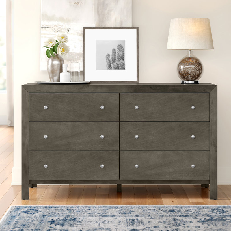 Lisbon 58'' W 6 - Drawer Dresser, Gray