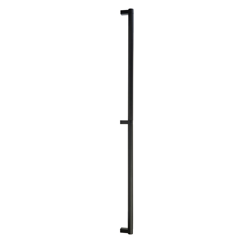 Poignée Emtek Select 24 "C-to-C, tige rectangulaire et poignée moletée, Flat Black Knurled, 36"