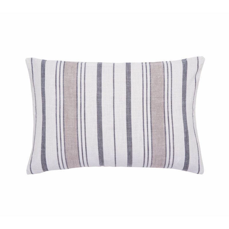 Finn Striped Rectangular Boudoir / Breakfast Cushion, Grey