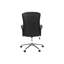 Chaise de bureau pivotante avec hauteur réglable, aspect cuir noir et base en métal pour un travail confortable et ergonomique