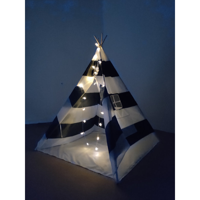 Blue Elephant 121.92cm W x 121.92cm D Indoor / Outdoor Cotton Play Tent, Black