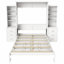 Lit escamotable double avec tablettes de rangement et tiroirs, blanc-2092726897