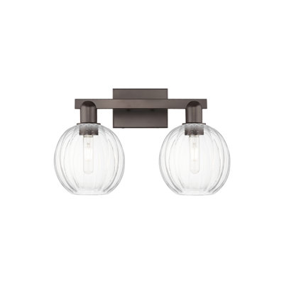 Eldon - Éclairage pour meuble-lavabo à abat-jour sphérique 16 po 2 lumières