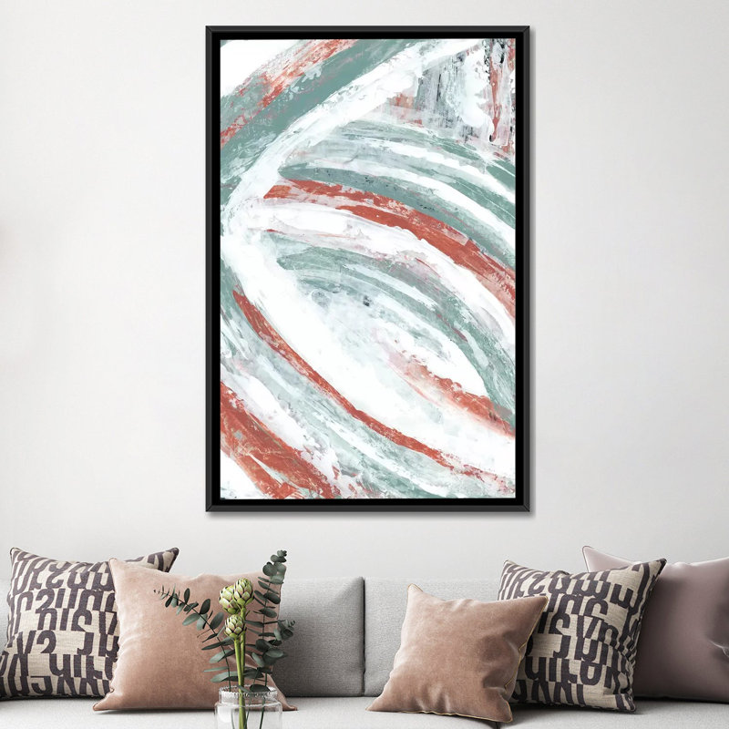 «Story Arc I» par Renée Stramel, reproduction sur toile, H 26 po x l 18 po x P 1,5 po, Toile avec cadre noir