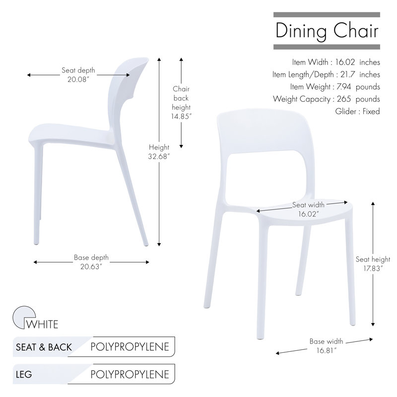 Side chair Set, White