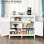 Buffet avec 2 portes et tablettes réglables, blanc - Rangement suffisant pour les assiettes