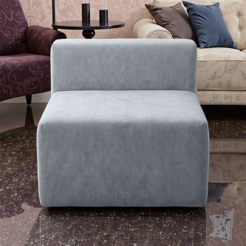 Fauteuil d'appoint / repose-pieds Velvet Cube, Gris