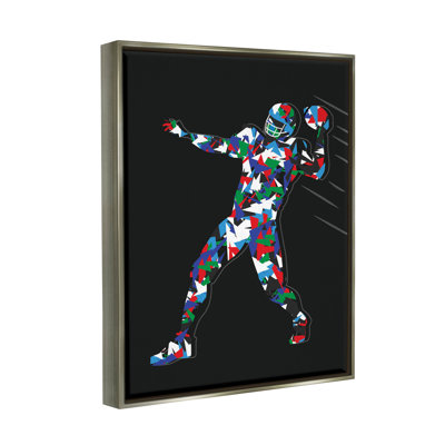 Joueur de football, motif abstrait par Arrolynn Weiderhold - impression sur bois