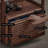 American-Style Vintage Walnut Movable Storage Full-Length Mirror