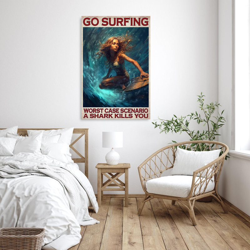 «Go Surfing - 1 pièce», impression sur toile rectangulaire, L 16 po x H 20 po