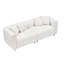Canapé de 226 cm (89 po) avec structure en bois massif, 4 coussins et pieds en métal - Blanc, assise profonde et spacieuse, pieds confortables de 226 cm (89 po), coussins pour l'espace de réception