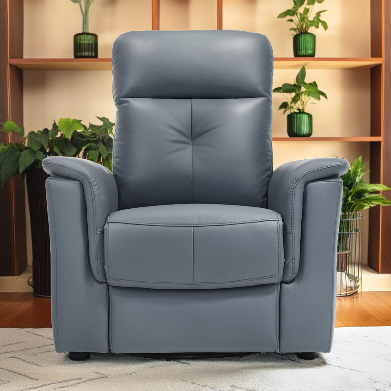 Fauteuil inclinable et pivotant pivotant - Rotation à 360 ° - Cuir fleur - Support de ressorts ensachés - Capacité de 300 lb?