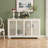 White Kitchen Storage Cabinet with Sliding Glass Doors & Adjustable Shelf | MDF Buffet Stand | Stylish Sideboard-1501608760