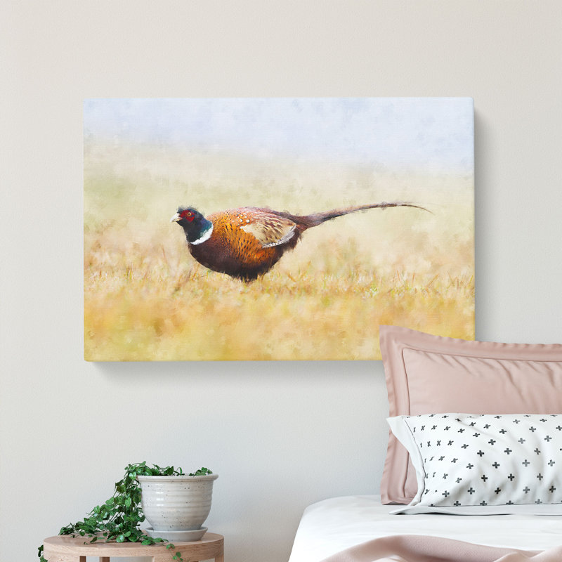 A Pheasant Bird - Wrapped Canvas Painting, 45cm H x 76cm W x 4cm D